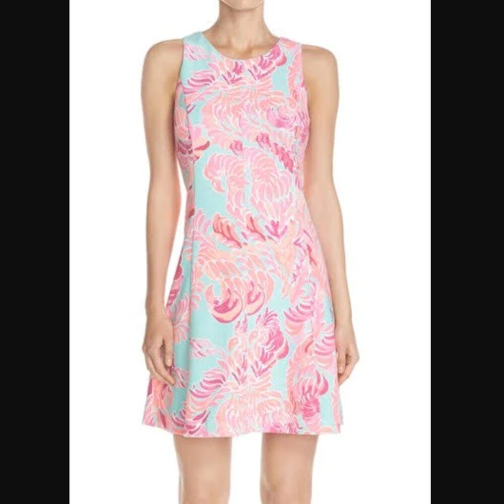 Lilly Pulitzer Cove Coastal Poolside Blue Love Birds Dress